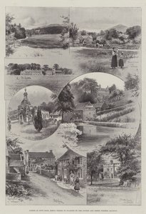 Sceny w Dove Dale, nowo otwartym dla turystów przez London and North Western Railway